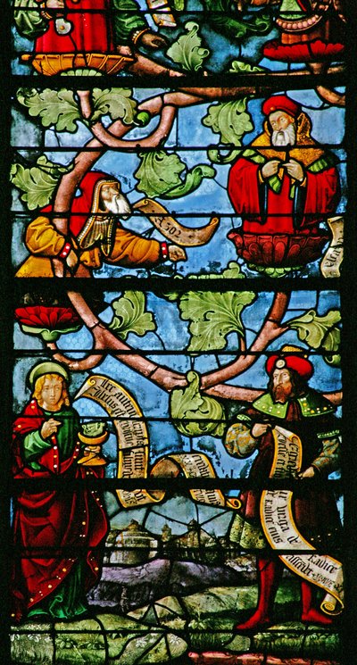 Ventana w2 que representa a los Profetas en el Árbol de Jesé de French School