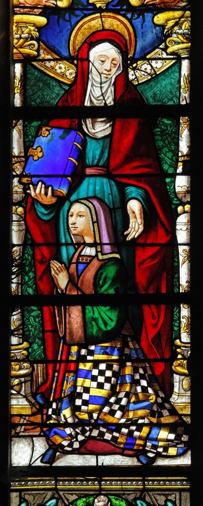 Ventana w2 que representa a Santa Ana y un donante de French School