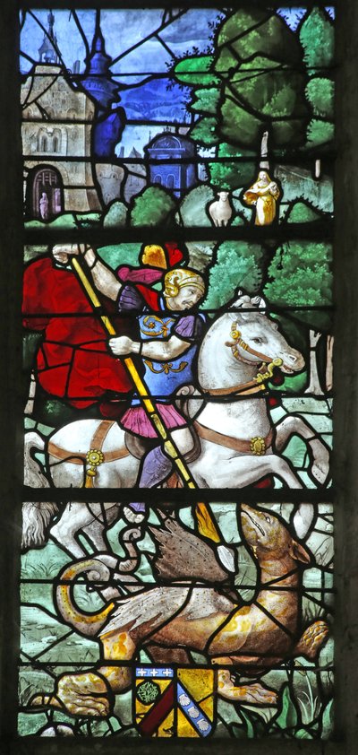 Ventana que representa a San Jorge de French School