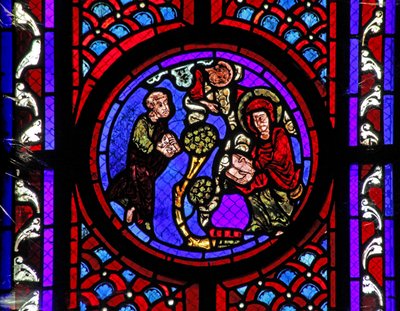 Ventana w2 que representa una escena de la vida de Santa María Magdalena - la santa en Provenza de French School