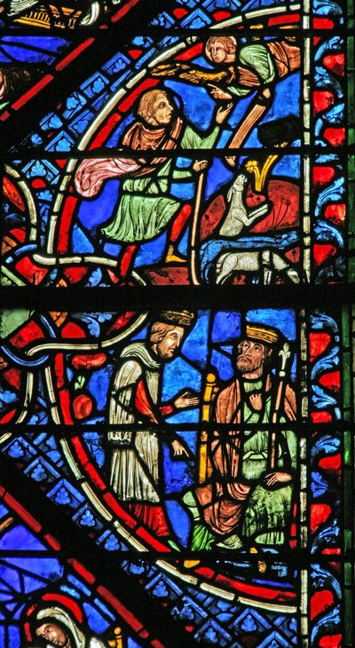 Los Magos con Herodes; Anunciación a los pastores de French School
