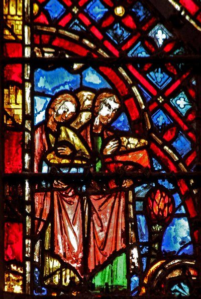 Ventana w2 Los israelitas son guiados por un ángel Éxodo XII 34-35 de French School