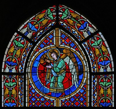 Ventana w3 que representa a un ángel de French School