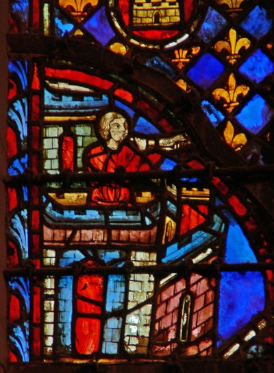 Sonando una trompeta (el shofar?) de French School