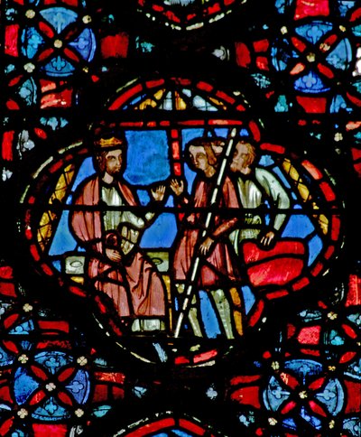 Ventana w4 Josué dando órdenes. Josué VI 6 de French School