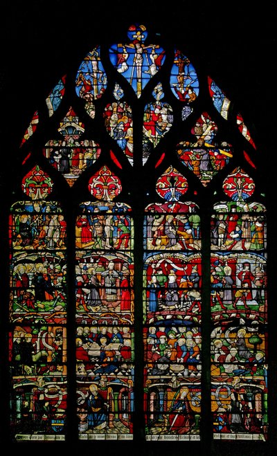 Ventana w4 que representa el Ciclo de la Pasión de French School