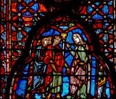 Ventana w4 la prostituta Rahab con los espías. Josué II de French School