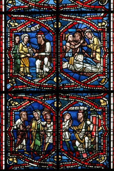 Ventana w5-R que representa un detalle del diseño (vidriera) de French School