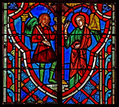 Ventana w5 Gedeón se encuentra con un ángel. Jueces VI 11 de French School