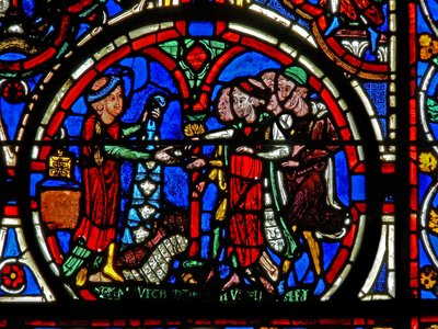 Ventana w6 que representa donantes - peleteros de French School