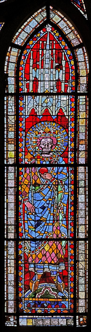 Ventana w7 que representa a Luis, hijo de Lotario II de French School