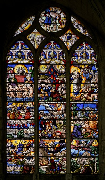 Ventana w7 que representa el Libro del Apocalipsis de San Juan de French School