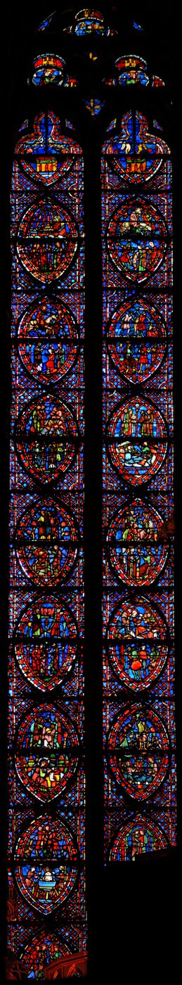 La historia de San Juan Evangelista (L) y la infancia de Cristo (R) de French School