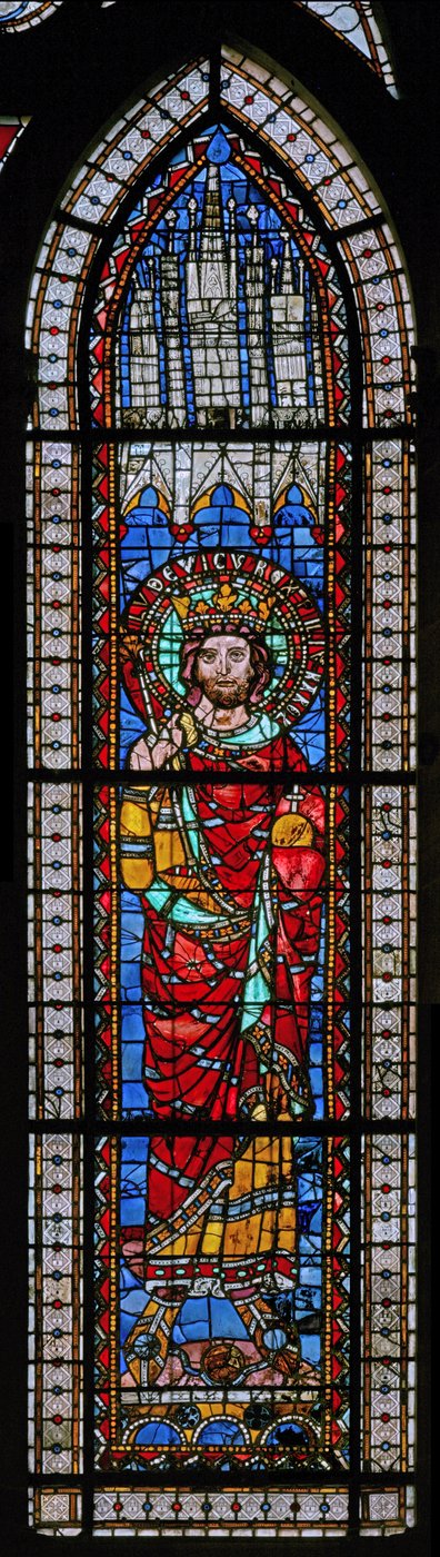 Ventana w9 que representa a Luis el Justo de French School