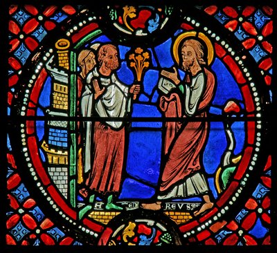 Ventana w9 que representa a San Andrés siendo bienvenido en Nicea de French School