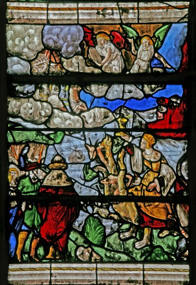 Ventana w9 que representa el Juicio Final - después de Albert Durer de French School