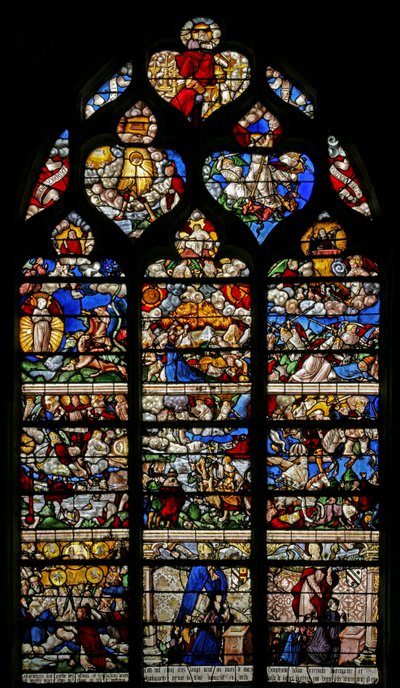Ventana w9 que representa el Juicio Final - después de Albert Durer de French School