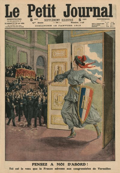 Deseo de la República Francesa en el Congreso de Versalles, Piensa primero en mí, ilustración de portada de 