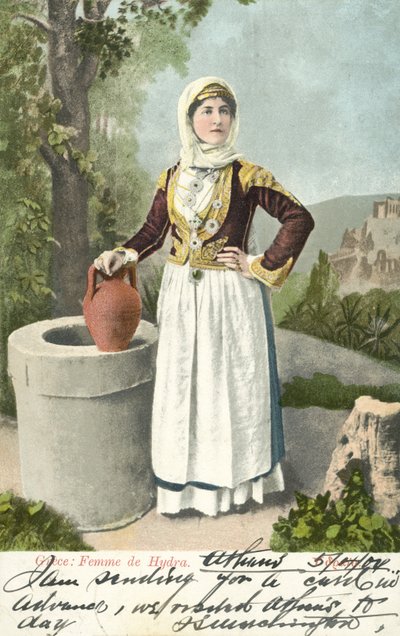 Mujer de la isla de Hydra, Grecia de French School