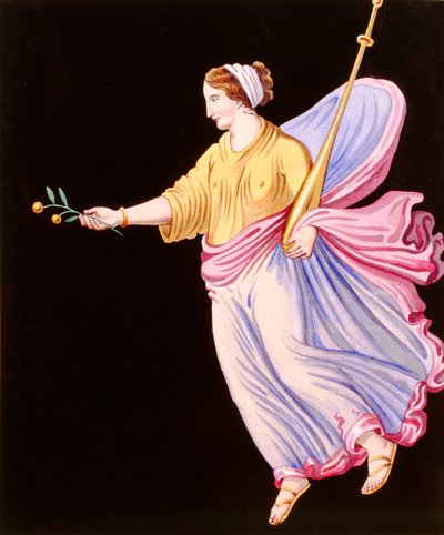 Mujer sosteniendo una rama de olivo de French School