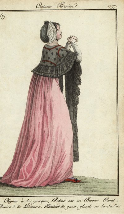 Mujer con vestido estilo sacerdotisa de French School
