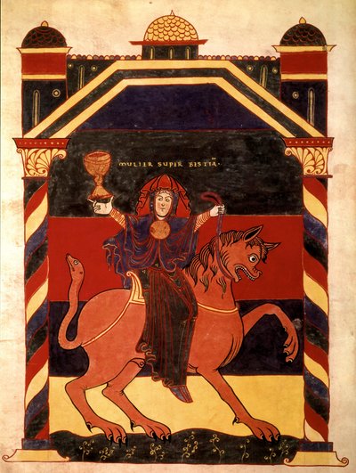 Mujer montada en la Bestia (monstruosa) de French School