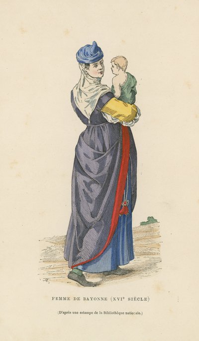 Mujer de Bayona, siglo XVI de French School