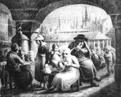 Mujer vendiendo café, c. 1820 de French School