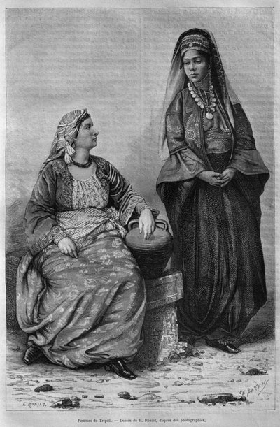 Mujeres de Trípoli, de La Syrie daujourdhui. Voyages dans la Phenicie, le Liban et la Judee. 1875-1880 de Louis Charles Emile Lortet, 1884 de French School