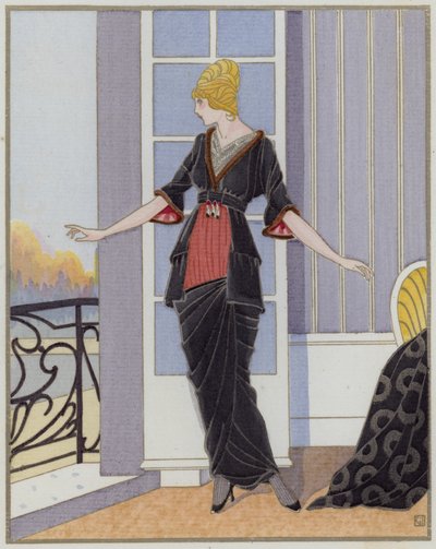 Moda femenina de los años 1910 del diseñador Bechoff-David. ( litografía) de French School