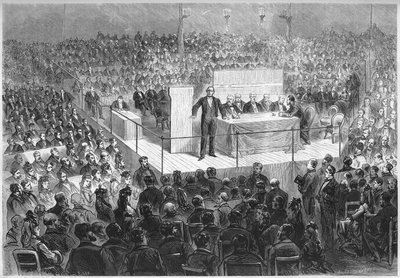 El escritor Ernest Legouvé (1807-1903) preside una 