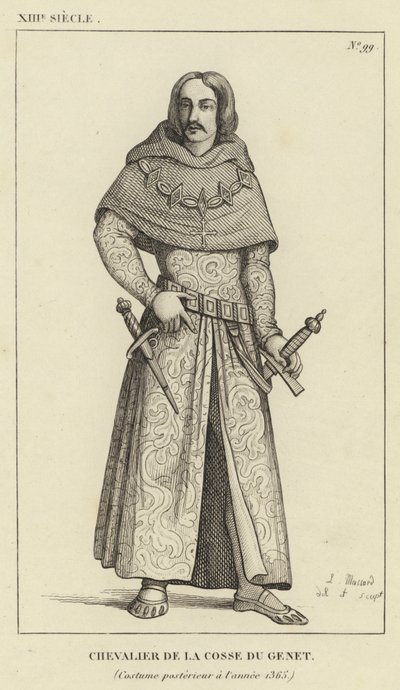 Siglo XIII, Caballero de la Cosecha del Genet, Traje posterior al año 1365 de French School
