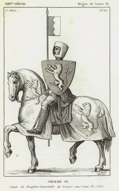 XIII Siglo, Reinado de Luis IX, Amaury VI, Conde de Montfort Condestable de Francia bajo Luis IX de French School
