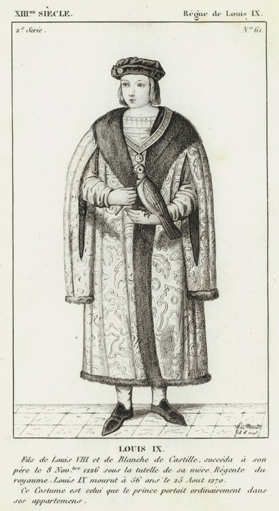 Siglo XIII, Reinado de Luis IX, Luis IX (grabado) de French School