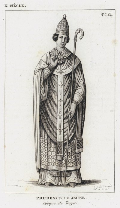 X Siecle, Prudence le Jeune, Eveque de Troyes de French School