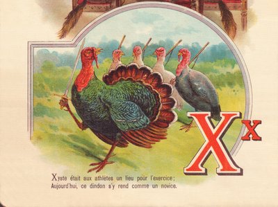 X: Xyste era un lugar para que los atletas se ejercitaran; hoy, este pavo va allí como un novato de French School