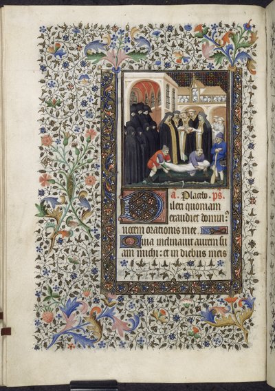 Yates Thompson 46 f156 v - Entierro de los muertos, c.1410-20 (vitela) de French School