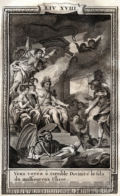 Ves, oh terrible divinidad, el hijo del mal Ulises - grabado de 1798 por Monnet en 