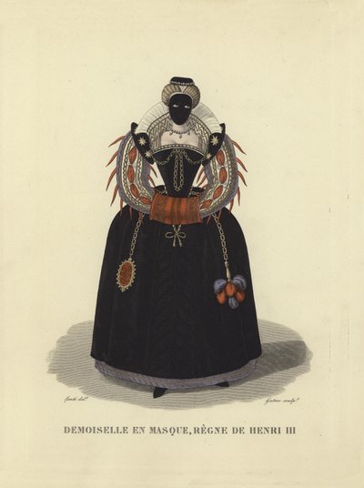 Joven dama con máscara, reinado de Enrique III de Francia de French School