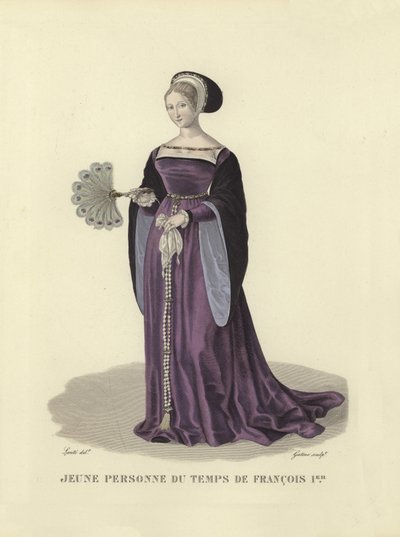 Joven dama de la época del rey Francisco I de Francia de French School