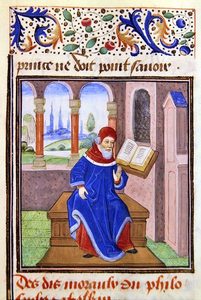 Zaqaquin, de Histoire des Philosophes, finales del siglo XV de French School