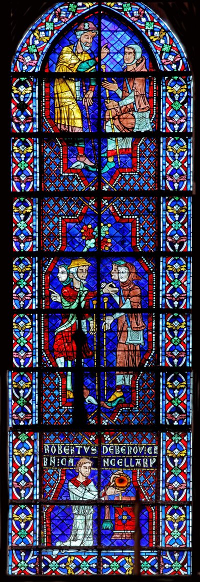 peregrinos y el donante - Robert de Bérou de French School