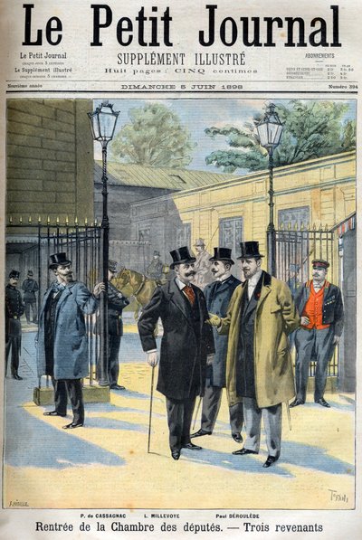 Reapertura de la cámara de diputados, ilustración en "Le Petit Journal" 5 de junio de French School