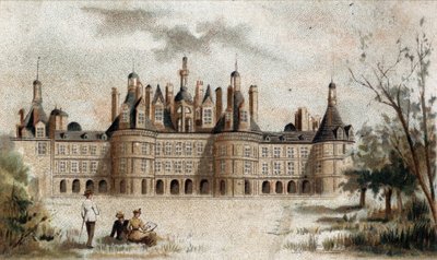 Vista del Castillo de Chambord (Loir y Cher) de French School