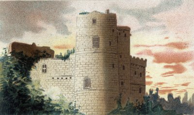 Vista del Castillo de Clisson (Loira Inferior) de French School