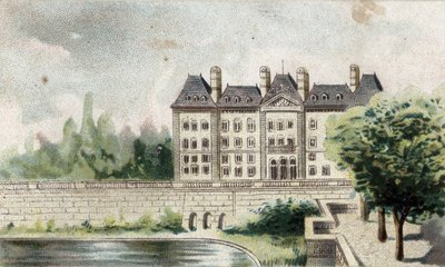 Vista del castillo de Meudon (Sena y Oise) de French School