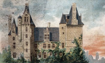 Vista del castillo de Montigny-le-Ganelon (Eure y Loir) de French School
