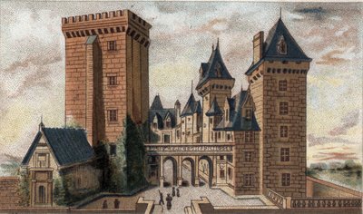 Vista del Castillo de Pau (Pirineos Bajos) de French School