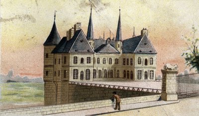 Vista del castillo de Randan (Puy de Dôme) de French School