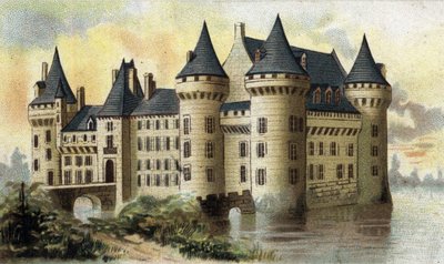 Vista del castillo de Sully (Loiret). de French School